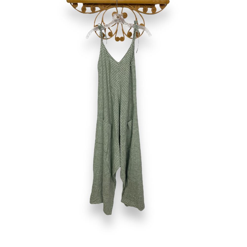 Linen green sleeveless Jumppsuit OS